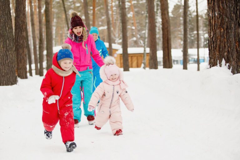 mama dzieci i zima